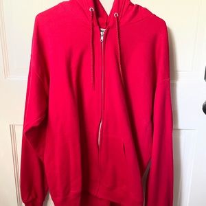 Basic Red Zip-up Hoodie